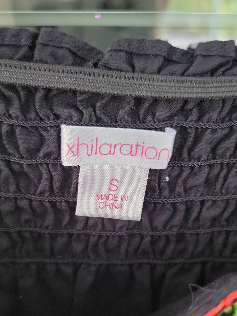 Xhilaration Black Embroidered Cotton Sundress Top Sz S Smocked Back - Picture 5 of 12